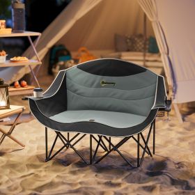 Padded Folding Camp Chair for Adults (Option: Black-930x250x180 mm)