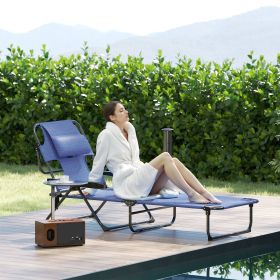 Folding Lounge Chair w/ Reclining Back (Option: Gray-850x190x730 mm)
